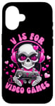 Coque pour iPhone 16 V est pour les jeux vidéo Skull Headphones