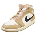 Nike Air Jordan 1 Mid Womens Fashion Trainers in Sail Black Desert - 8.5 UK