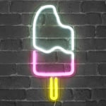 Neon Glace Esquimeau 45 cm - Prise et Interrupteur on/Off Inclus Neon led pour Decoration Chambre Enfant ou Déco Néon Bar - Lampe Murale Néon led