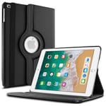 Pour Apple Ipad 9.7 (2018): Etui Housse Coque Avec Support Et Rotative Rotation 360¡Ã En Cuir Pu - Noir