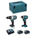 Kit d'outils MAKITA - DHP481 + DTD152 - 2 batteries 5 Ah - Sans fil 18V