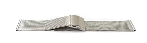 System-S Bracelet milanaise en métal pour montre connectée Fitbit Versa 2 & 3 Gris 23 mm, Métallique/gris, Eine Grösse, Classique