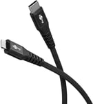 goobay Lightning vers USB-C 60 W / 0,5 m/Câble textile flexible/Câble de charge USB de 480 Mbits/Super doux/Câble de charge rapide Apple Lightning Cable/Câble textile/Noir / 74514