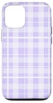 Coque pour iPhone 13 Pro Lavande Violet Preppy Plaid Girly Vichy Pastel Academia