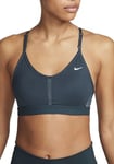 NIKE Women's W Nk Indy V-Neck Bra Sports, Deep Jungle/Deep Jungle/White, M