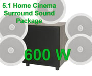 5.1 Surround Sound Home Cinema Ceiling Speakers + Active Sub Bass Hi-FI Package