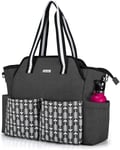 Sac de Travail pour Enseignants pour Femme,Sac Utilitaire Portable pour Professeurs avec Bandoulière et Pochettes Bien Rembourrées pour Ordinateur Portable,Noir (SAC VIDE)