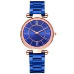 JZDH Women Montres Rose Gold Women's Montres Fashion INOX Quartz Montre Femmes Robe Roman Numéro Roman Horlogerie Montres Décoratives Décoratives pour Femmes (Color : Purple)