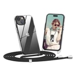 Dniodio Coque avec Cordon pour iPhone 15 Plus, Transparente Anti-Jaunissement Coque Antichoc Housse Collier Réglable Téléphone Étui Portable Lanyard Case Protection Complète Cover(6.7")