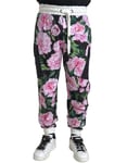 DOLCE & GABBANA Pants Multicolor Peony Joggers Cotton Men IT58/W44/XXL 1350usd