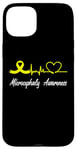 Coque pour iPhone 15 Plus Ruban jaune pour sensibilisation à la microcéphalie Love Heartbeat