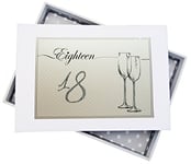 White Cotton Cards Birthday Age 18 Flutes Photo Album, Board, 12.5 x 17.5 x 2.5 cm