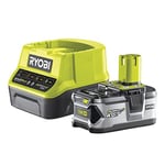 Ryobi - Pack 1 Chargeur Rapide 120 Minutes + 1 Batterie Lithium+ 18V ONE + 4,0 Ah - Batterie Compatible avec Plus de 200 Outils de Bricolage et Jardinage - RC18120-140