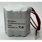 Ni-MH batteripakke 12V 850mAh AAA Std 3-leder kabel NH1020511