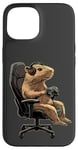 Coque pour iPhone 15 Capybara Gamer Casque de jeu vidéo pour adolescents et joueurs de jeux