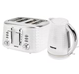 GEEPAS Argyle 4 Slice Bread Toaster & 1.7L Cordless Electric Kettle Combo Set