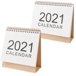 BraveWind 2 Pack 2021 Stand Up Calendars with English Holiday Back to School Calendar 2021 Desk Monthly Calendar Desktop Calendar Planner for Office Home Decor