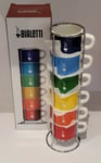 6 Bialetti Moka Porcelain Stackable Espresso Cups Espresso Shot 60ml Coffee Cup