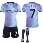 2024-2025 Arsenal Aawy Barn- och Vuxen Fotbollströja Jersey Med Sockor No.7 SAKA 20