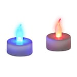 Relaxdays Chauffe-plat à LED bougies, couleurs changeantes Décoration de flamme, électrique, Blanc, 3.5 cm