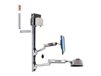 Ergotron Lx - Monteringssats (Cpu-Hållare, Mushållare, 2 Spårskydd, Tangentbordsarm, 2 Kabelkanaler, Handledsstöd, Sit-Stand-Arm, Väggspår 10 Tum, Väggspår 34 Tum) - Patenterade Constant Force-Tekniken - För Lcd-Skärm/Pc-Utrustning - Medelstor Cpu-H