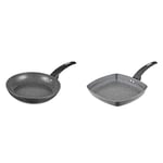 Tower Cerastone T81232 Forged Frying Pan with Non-Stick Coating and Soft Touch Handles, 24 cm & T80336 Cerastone Induction Grill Pan, Non Stick Ceramic Coating, Easy to Clean