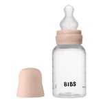 BIBS Baby Bottle Round Silicone 150 ml Slow Flow Blush - 1 stk. Tåteflasker og tilbehør Amming og flaske Mor & Barn