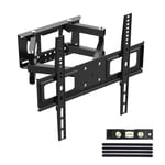 GRIFEMA Support Mural TV 26-65 Pouces -Fixation Murale TV Peut Contenir Jusqu'à 35KG, Accroche Television Mural Orientable (± 45°),Incline (+8°,-12°)et Étend, Support Vesa pour TV Plat/ Incurvé,Noir