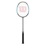 Wilson Recon 370 Badminton Racket, Grip Strength 6, Head Heavy Balance, Carbon Fibre, Black/Red/Gold