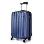 Kono 19 Inch Hard Shell Hand Luggage Suitcases with 4 Spinner Wheels Lightweight ABS Cabin Carry-on Small Travel Trolley Case (19", Navy)