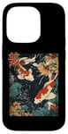 Coque pour iPhone 14 Pro Beauté Koi Fish Pond Japan Zen Garden Vintage Art Lovers