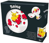 joojee GmbH Pikachu Set de petit-déjeuner Pokémon Pikachu Pokeball | Bol + assiette + tasse