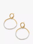 Monica Vinader Riva Ripple Diamond Cocktail Earrings, Gold/Silver