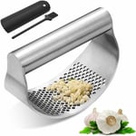 Groofoo Presse-ail Garlic Presse Ail Inox Broyeur Ail Professionnel Ecrase Ail Manuel Epluche Ail Incurvé Coupe Ail avec Epluche Ail et Brosses