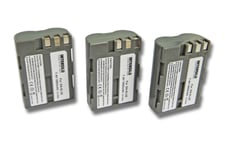 INTENSILO 3x Li-Ion batteries 1900mAh (7.4V) pour caméraVideo Nikon D-SLR D50, D70, D70s, D80, D90, D100 comme EN-EL3, EN-EL3a, EN-EL3e.