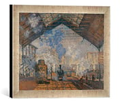 Kunst für Alle 'Encadré Image de Claude Monet La Gare Saint-Lazare, d'art dans Le Cadre de Haute qualité Photos Fait Main, 40 x 30 cm, Argent Raya