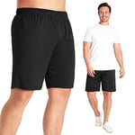 Short de Sport Homme Short Sport Court à Cordon Gym Running Foot Rugby Basket Fitness Musculation Vêtements de Sport pour Homme Taille Elastique M-3XL (Noir, M)