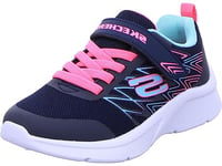 Skechers MICROSPEC Bold Delight Basket, Navy Mesh/Hot Pink Trim, 31 EU