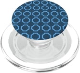 Navy Electric Blue Hexagons Links Circle Geometric Pattern PopSockets PopGrip pour MagSafe