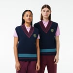 Lacoste Pull Tennis coton épais avec badge Taille XL Bleu Marine/bordeaux/bleu