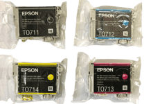 Genuine Epson TO715 Value Pack Original Ink Jet Print Cartridges, T0715 T071540