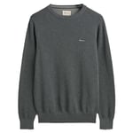 GANT Men's Cotton Pique C-neck Pullover Sweater , Dark Grey Blend,4XL