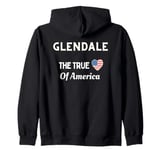 Patriotic Love Glendale USA The True Heart Of America Zip Hoodie