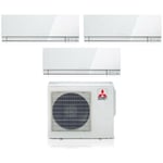 mitsubishi electric trial split inverter air conditioner series kirigamine zen white msz-ef 7+7+12 with mxz-3f68vf r-32 wi-fi integrated colour white