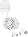 ICE TAG - Cable Multi USB 4 En1 - Smart Tracker AIRTAG Intégré Certifié Par Apple - Charge Rapide 60W Transfère De Données 1m De Long - Connecteurs Types C - Lightening - USB - USB C - Neuf