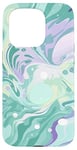 iPhone 15 Pro Swirl Green Color Illustration Pattern Abstract Art Case