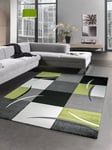 Désigner tapis karo vert gris blanc noir