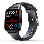 Montre Bluetooth Femme Homme Diy Écran Tactile Ip67 Étanche Montre Bluetooth 5.0 Sports Tracker Température Corporelle Montre,Noir