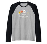 Floral Artwork Art, Physical Therapy Squad Saying Flowers Raglan Baseball Tee