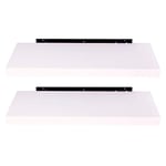 EUGAD Étagère Murale Lot de 2 étagères tablettes Style Moderne en Bois,60x22,9x3,8cm Blanc 0049QJ-2